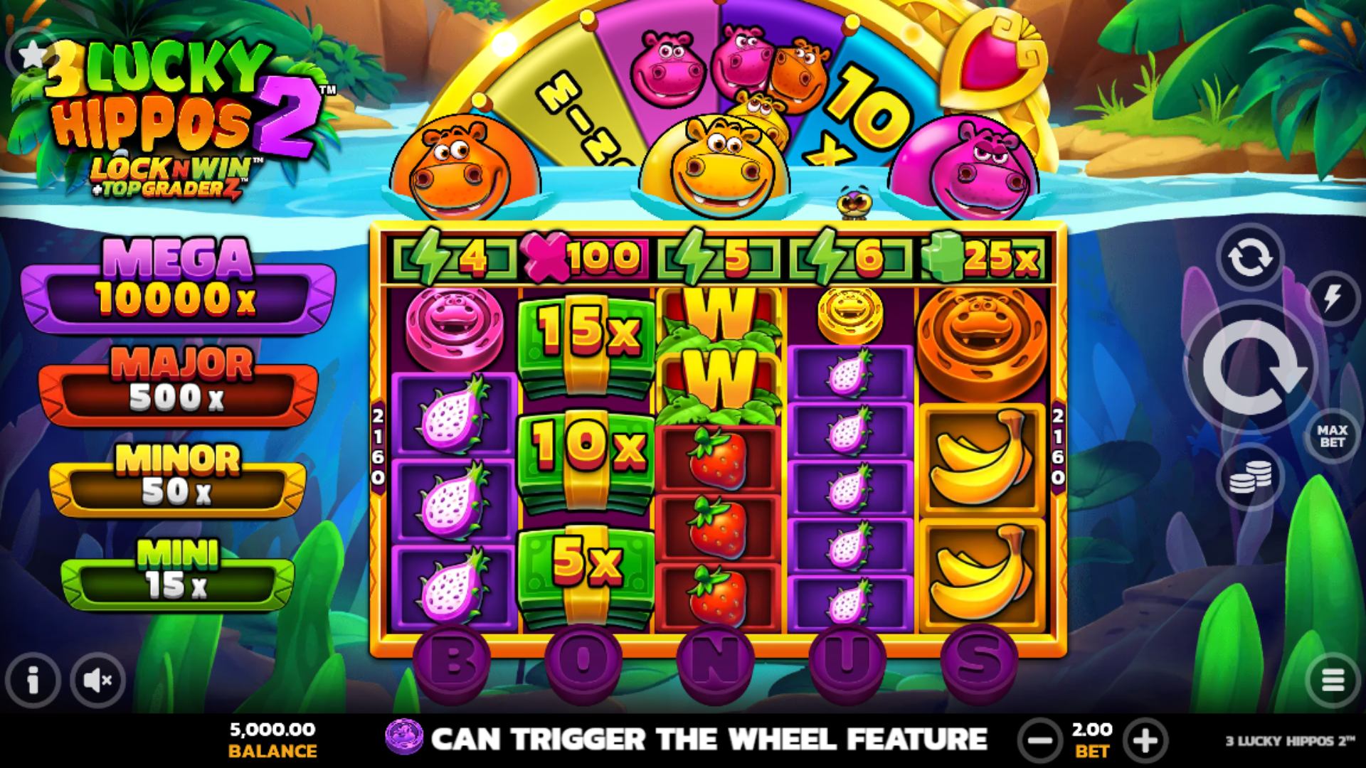 3 Lucky Hippos 2™ gameplay