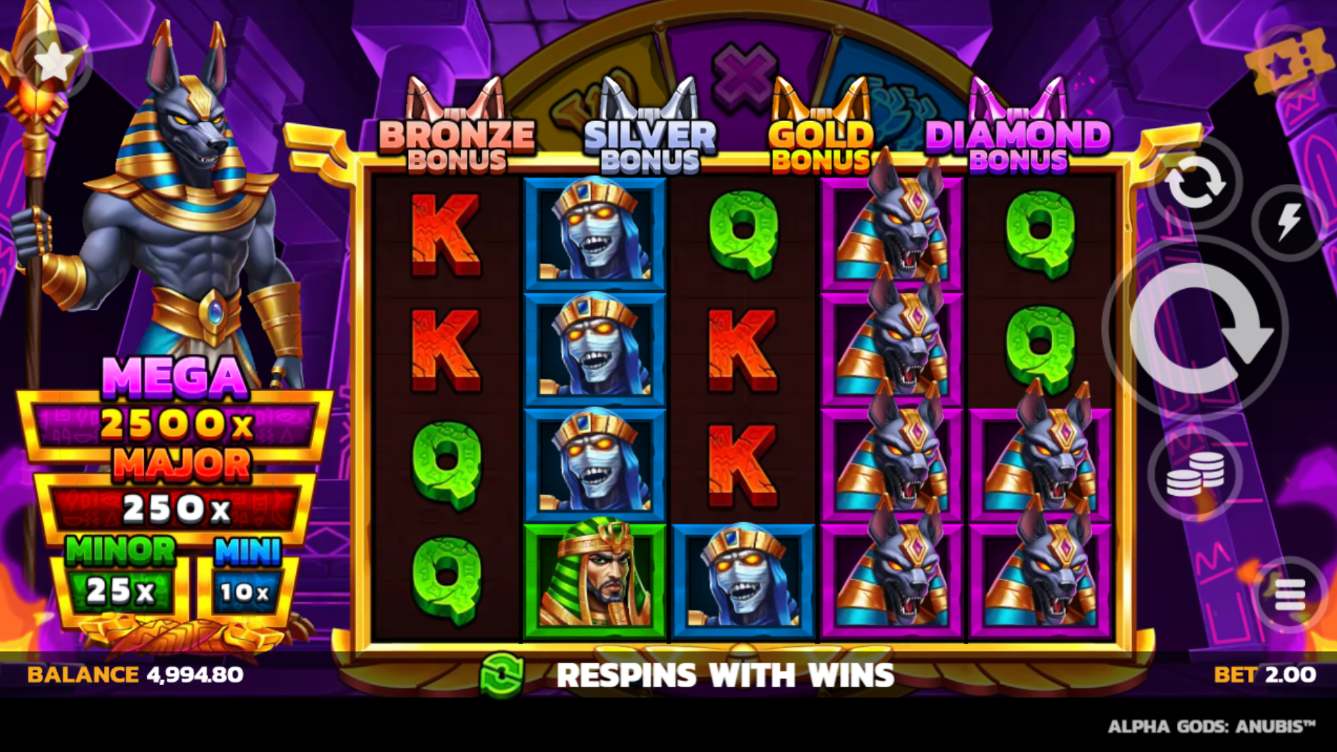 Alpha Gods Anubis™ LockNWin UpZones™ gameplay