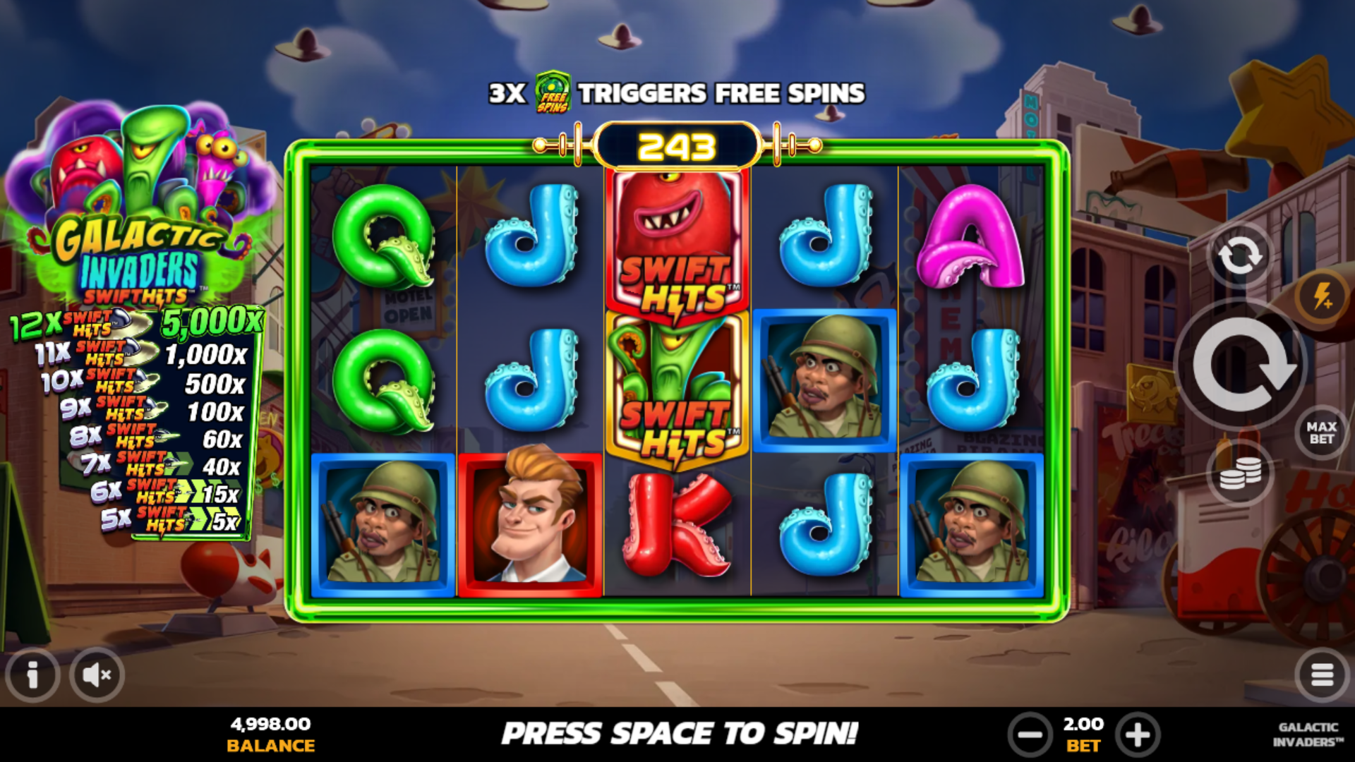 Galactic Invaders™ SwiftHits™ gameplay