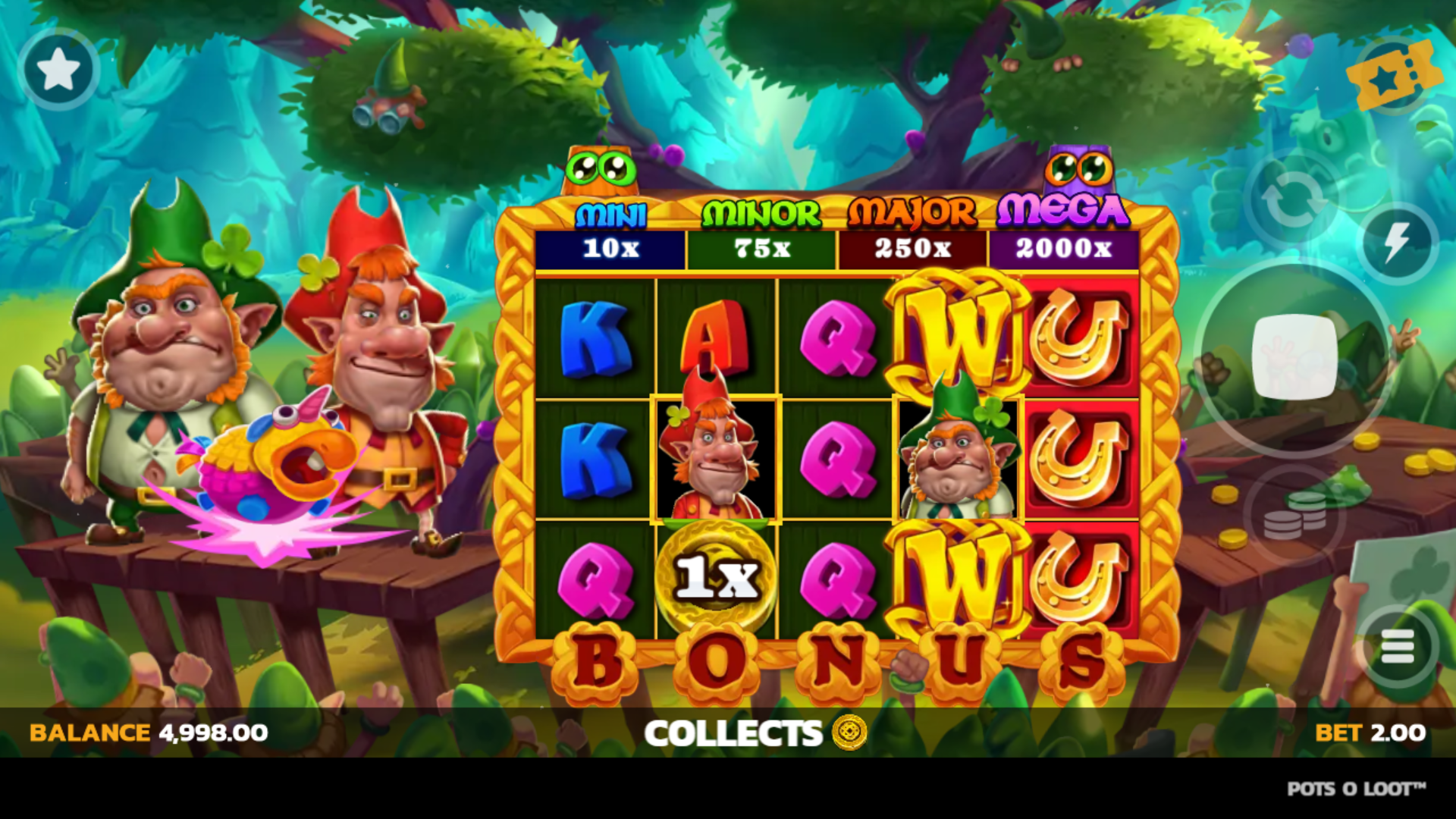 Rooty falling coin feature